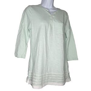 Gap Women Medium M  3/4 Sleeve Mint Sequin Detail Top